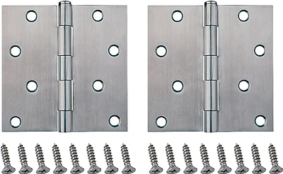 4x4 Inch Brushed Stainless Steel Square Hinge For Doors And Furniture