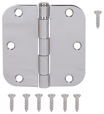 3.5 X 3.5 Inch Bright Chrome Steel Door Hinge With Loose Pin