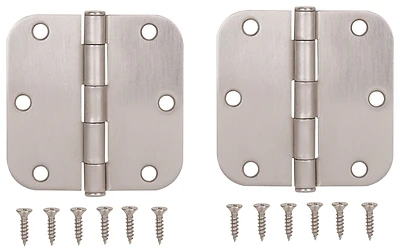 3.5" X 3.5" Satin Nickel Steel Door Hinge With Loose Pin