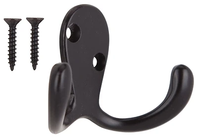 Double Prong Robe Hook In Oil Rubbed Bronze - Model 23263orbb3l-ps