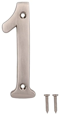 House Number 1 Satin Nickel 4 Inch For Address Display
