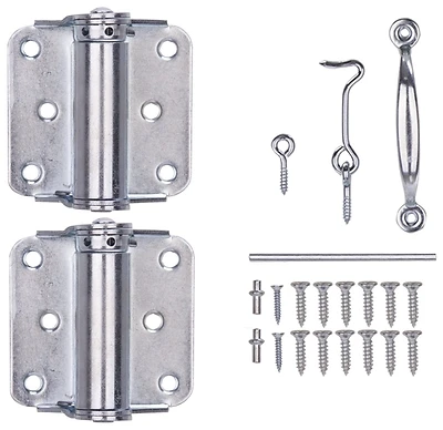 Adjustable Zinc Door Hinge Screen Set With Spring Hinge And Gate Hook