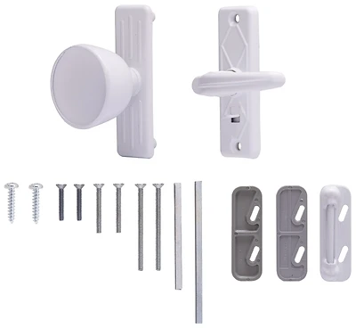 Heavy-duty Door Knob Latch For Storm And Screen Doors - White Finish