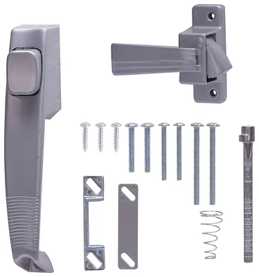 Rectangular Push Button Door Latch - Aluminum Closure Handle - Model 47015-u-ps