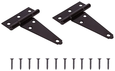 Extra Heavy-duty T-hinge Steel Fixpin 4 Inch Black For Barn Doors And Gates