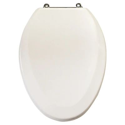 Elongated Toilet Seat 19 Inch White With Chrome Hinges