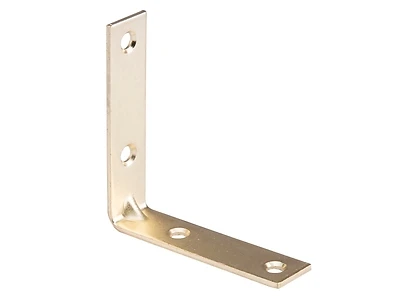 Steel Corner Brace 2-1/2 Inch Bright Brass Finish - Model Cb-s025-c4ps