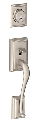 Addison Exterior Handleset With Single Cylinder Deadbolt In Satin Nickel Finish