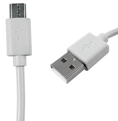 3 Foot Usb Micro-b Cable - High-speed Charging And Data Transfer - White