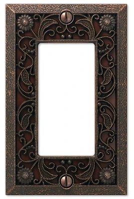 Amerelle 65RDB Wall Plate, Aged Bronze, Single Rocker, 1-Gang