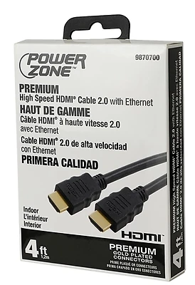 Hdmi Premium High Speed Cable 4 Feet With Low-profile Connectors