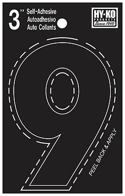 Number House 9 3 Inch Vinyl Black Self-adhesive Letters And Numbers
