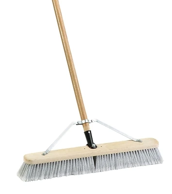 93150 24 In Push Broom With 60 In Handle And Fine Flagged Bristles