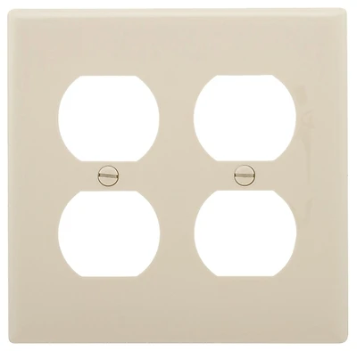 2-gang Almond Nylon Wallplate With Screw-catch Feature