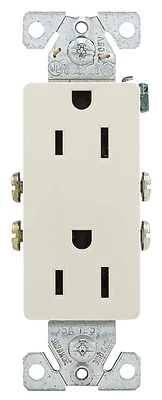 Arrow Hart Duplex Receptacle Wallplate, Light Almond, 125v, 15a, 2 Pole, 3 Wires