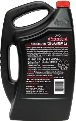 01805 Synthetic Blend Motor Oil, 10w-30, 5 Quart