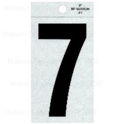 3 Inch To 7 Inch Straight Narrow Black Reflective Numbers For Addressing