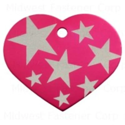 Pink Large Heart Starburst Pet Tag - Durable And Stylish Pet Identification