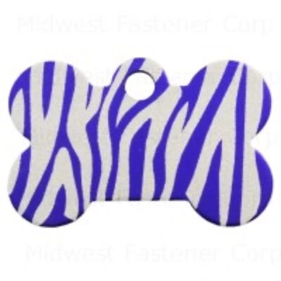 Purple Small Bone Zebra Pet Tag - Durable And Stylish Pet Identification