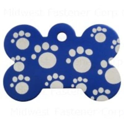 Blue Large Bone M Paws Pet Tag - Durable And Stylish Pet Identification