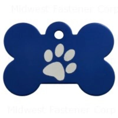 Blue Large Bone 1 Paw Pet Tag For Pets - Durable And Stylish