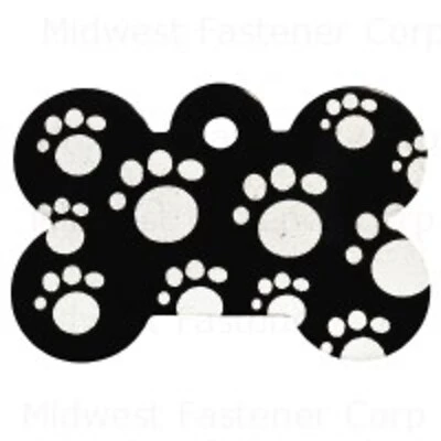 Black Large Bone M Paws Pet Tag - Durable And Stylish Identification