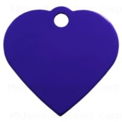 Purple Small Heart Pet Tag - Durable And Stylish Identification For Your Pet