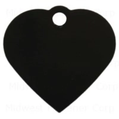 Black Small Heart Pet Tag - Durable And Stylish Pet Identification