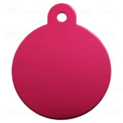 Pink Large Circle Pet Tag - Durable, Stylish, Personalized Pet Identification