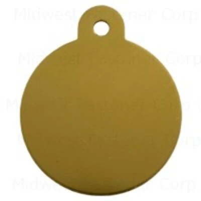 Gold Large Circle Pet Tag - Durable, Stylish, Customizable Pet Identification