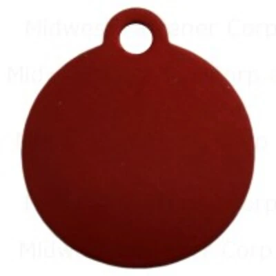 Red Small Circle Pet Tag - Durable And Stylish Identification For Your Pet