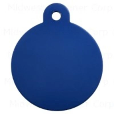 Blue Large Circle Pet Tag - Durable And Stylish Identification For Your Pet