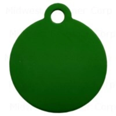 Green Small Circle Pet Tag - Durable And Stylish Identification For Your Pet