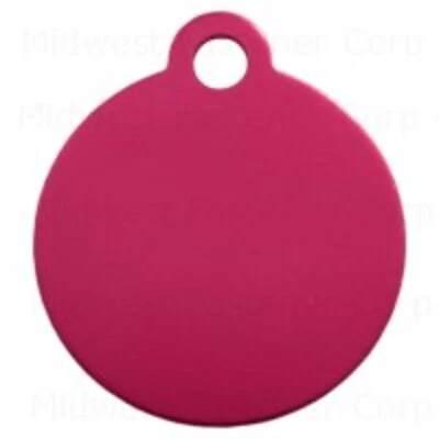 Pink Small Circle Pet Tag - Durable, Lightweight, Customizable Pet Identification
