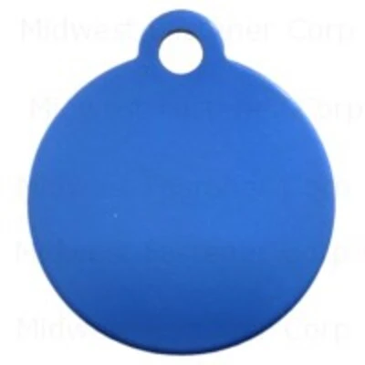 Blue Small Circle Pet Tag - Durable, Lightweight, Customizable Pet Identification