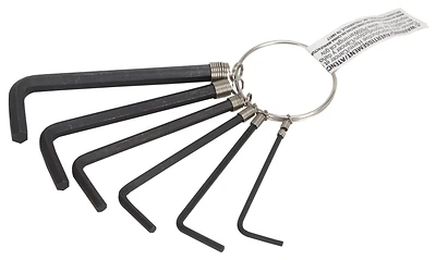6 Piece Sae Hex Key Set With Key Ring For Easy Storage