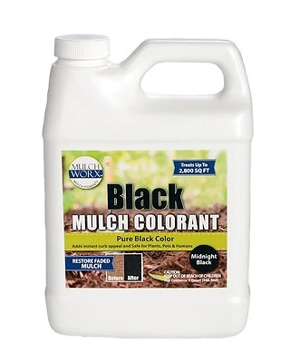 Mulch Worx Liquid Mulch Dye, Black, 1 Quart Bottle For Landscaping