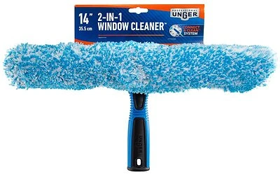 Unger 981640 Professional 2-In-1 Window Cleaner, 14 In Head, Plastic