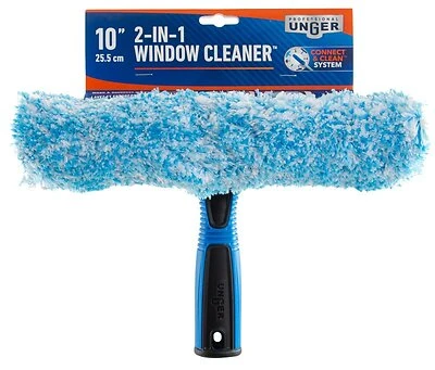 Unger Professional 981620 2-in-1 Window Cleaner, 10 In. Head, Microfiber Sleeve