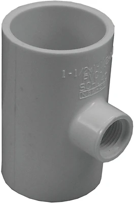 Pvc Tee Fitting 1-1/2 Inch Slip X 1-1/2 Inch Slip X 1/2 Inch Fip
