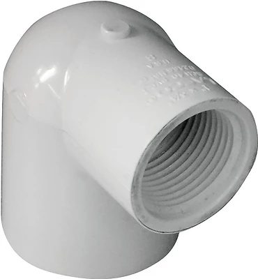 Lasco 435517 PVC Slip Elbow Fitting, 90 Degree, 1 In x 3/4 In