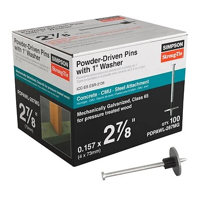 Pdpawl Galvanized Fastening Pin 2-7/8 Inch With Washer
