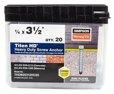 Titen Hd Screw Anchor 1/4 X 3-1/2 Inch For Concrete And Masonry