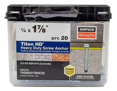 Titen Hd Screw Anchor 1/4 X 1-7/8 Inch For Concrete And Masonry