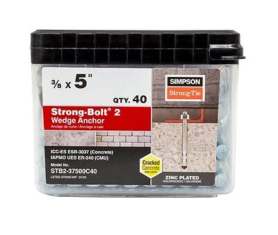 Wedge Anchor Zinc Galvanized 3/8 Inch X 5 Inch