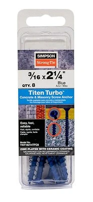 Titen Turbo Screw Anchor 3/16 X 2-1/4 Inches