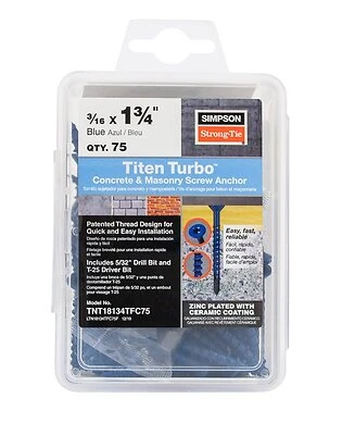 Titen Turbo Screw Anchor 3/16 X 1-3/4 Inch
