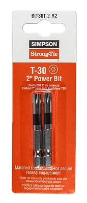 Simpson Strong-tie T30 6l 2 Inch Power Bit Driver - Industrial Grade Hex Driver