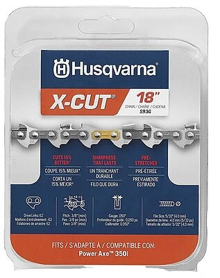 X-cut S93g Chainsaw Chain, 18 In Length, 0.05 Gauge, 3/8 In Pitch