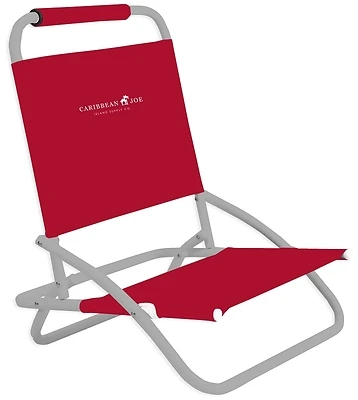 Cj-7710 Folding Beach Chair, Steel Frame, Polyester Seat, 20.47 In W